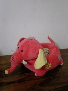 Plush Pink Elephant Toy Seat For Kids