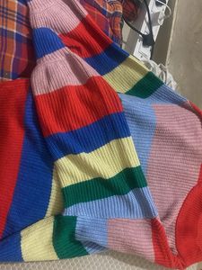Colorful Striped Knit Sweater