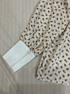 Vintage Floral Puff Sleeve Blouse