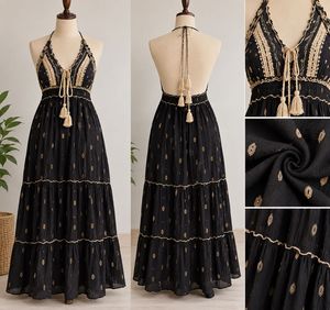 Boho Maxi Dress with Tassels