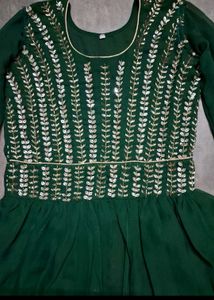 Elegant Green Sequined Gown