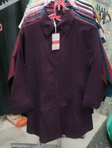 Elegant Plum Button-Down Shirt