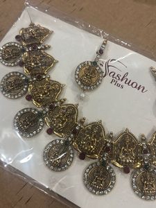 Antique Coin &amp; Stone Necklace Set