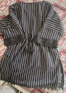 Black &amp; White Striped Mini Dress