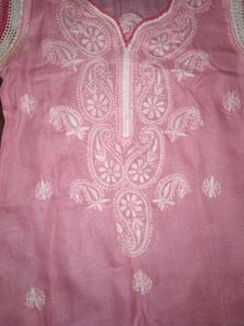 Pink Embroidered Kurti