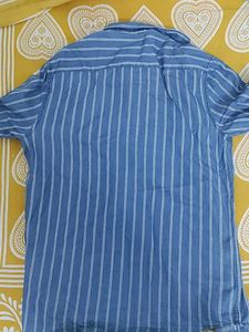 Blackberry Striped Blue Button-Up Shirt