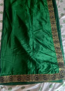 Emerald Green Embellished Silk Saree