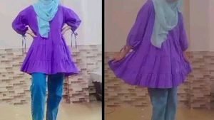 Purple Kurta with Blue Pants