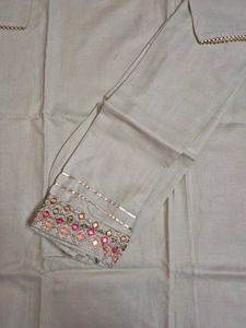 Embroidered Kurta Set with Mirror Work