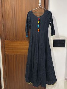 Classic Black Anarkali Maxi Dress