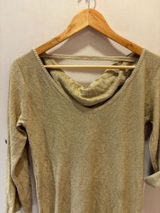 Elegant Gold shimmery V Neck Top