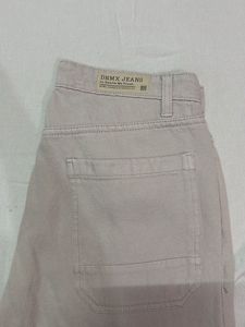 Cream Straight Leg Jeans