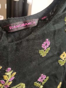 Beautifully Embroidered Black Kurta