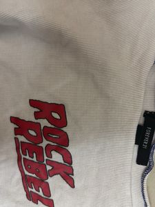 White Crop Top with Red Text