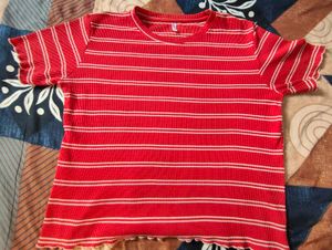 Red and White Striped T-Shirt