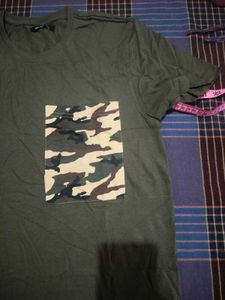 Olive Green Camo Pocket T-Shirt