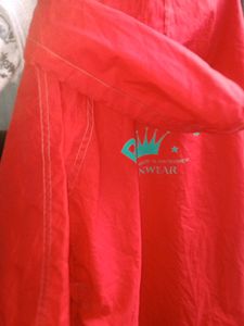 Vibrant Red Hooded Duster Coat