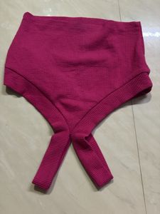max Pink Crisscross Crop Top