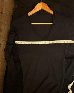 Classic Black V-Neck Long Sleeve Top