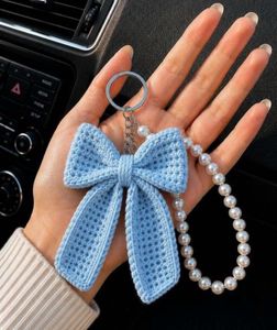 Cute Bow Keychain with Pearls