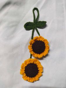 Handmade Crochet Sunflower Hair Clip