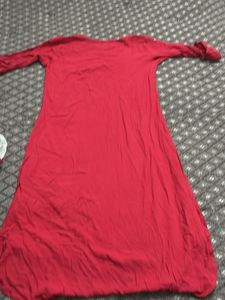 Red Kurta with Gold Buttons