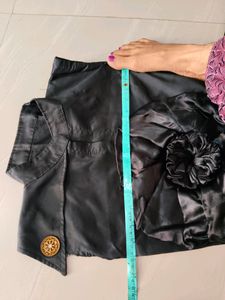 Women Self Design Witha Big Flower Gowns  Black