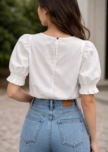 White Puff Sleeve Blouse
