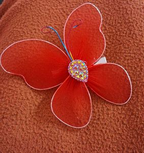 Butterfly Sparkling red Hair clip