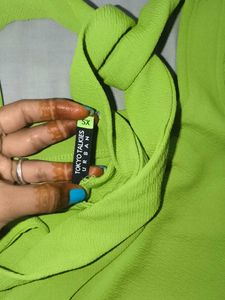 Lime Green Ruffle Sleeve Top