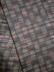 Brown Printed soft cotton saree