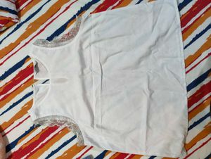 (COMBO) Animal Print + Lace trimmed Sleeveless Top