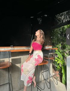 Savana Chic Floral Mesh Skirt