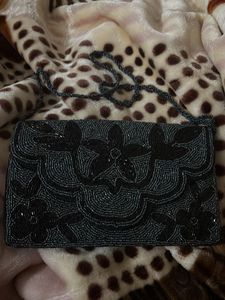 Beaded Clutch with Chain