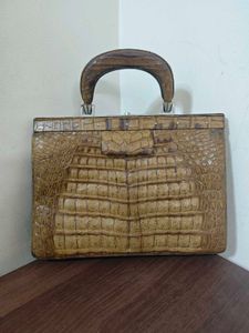 Vintage Alligator Top Handle Bag