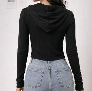 New Black Zip-Up Hoodie