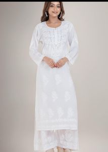 White Chikankari Kurta Set