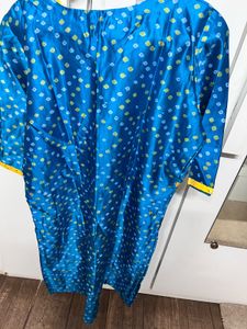 Vibrant Blue Bandhani Kurta
