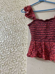 Chic Smocked Ruffle Crop Top