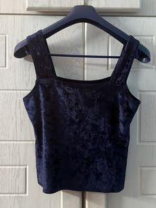 🌂✨Velvet Square Neck Crop Top