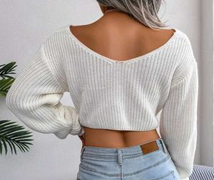 Cream Knit Twist Front Sweater