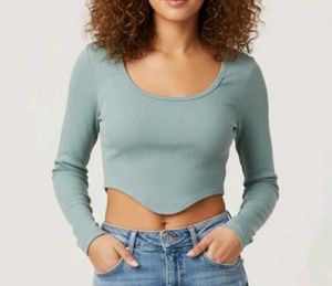 Long Sleeve Corset Crop Top