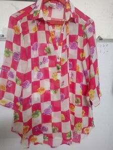 Kind Of New 🩷 Pink Colour Based Transparent Top