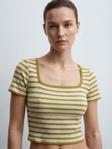 Striped Square Neck Top