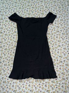 Off-Shoulder Black Mini Dress