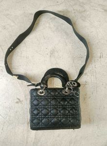 Christian Dior Black Cannage Quilted Handbag / Sho