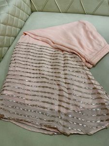 COMBO of Light Pink Palazzo &amp; Floral Dupatta
