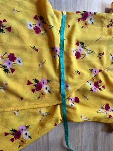 H&amp;M Yellow Floral Wrap Dress