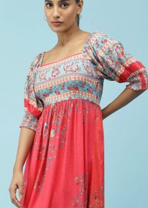 LABEL RITU KUMARPINK FLORAL PRINTED MAXI DRESS