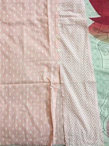 Peach Printed Kurta